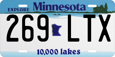 MN license plate 269LTX