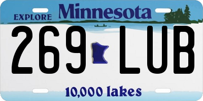 MN license plate 269LUB