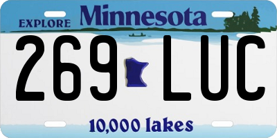 MN license plate 269LUC
