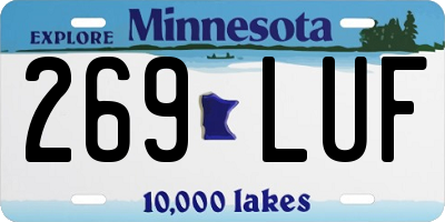 MN license plate 269LUF