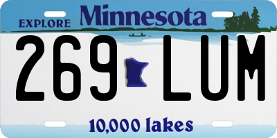 MN license plate 269LUM