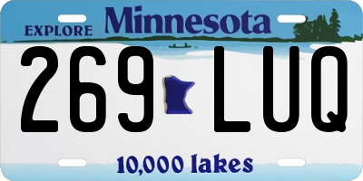 MN license plate 269LUQ