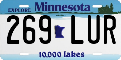 MN license plate 269LUR