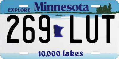 MN license plate 269LUT