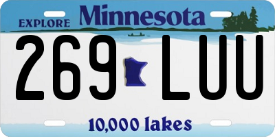 MN license plate 269LUU