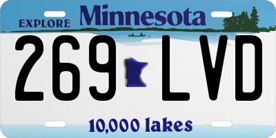 MN license plate 269LVD