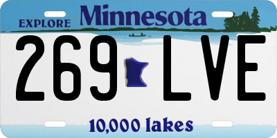 MN license plate 269LVE
