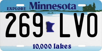 MN license plate 269LVO
