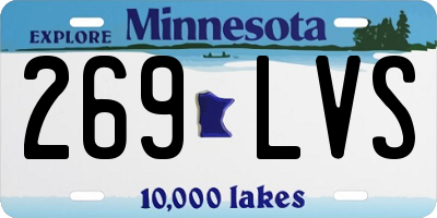 MN license plate 269LVS
