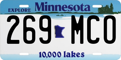 MN license plate 269MCO