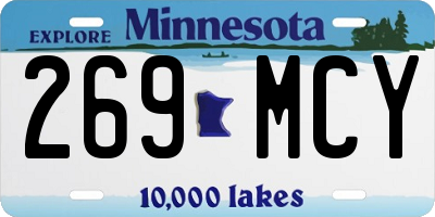 MN license plate 269MCY