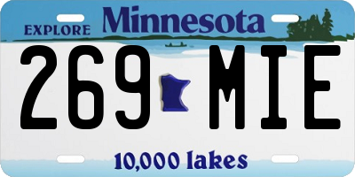 MN license plate 269MIE