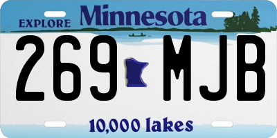 MN license plate 269MJB
