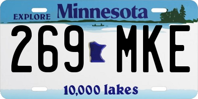 MN license plate 269MKE