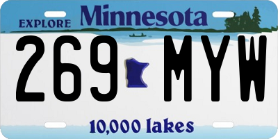 MN license plate 269MYW