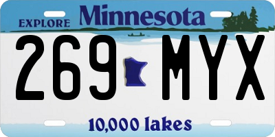MN license plate 269MYX