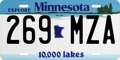 MN license plate 269MZA