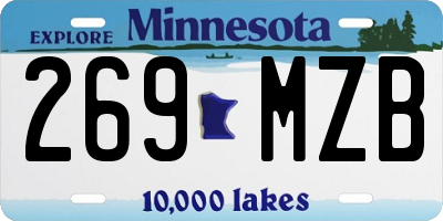 MN license plate 269MZB