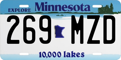MN license plate 269MZD
