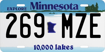 MN license plate 269MZE