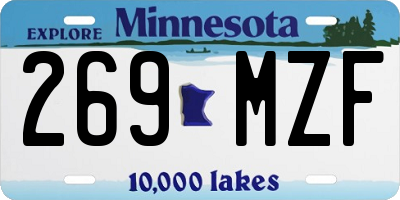 MN license plate 269MZF