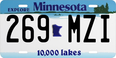 MN license plate 269MZI