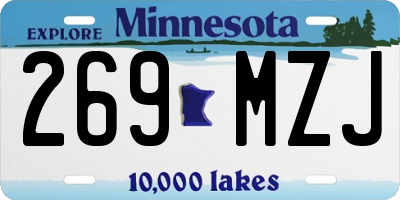 MN license plate 269MZJ