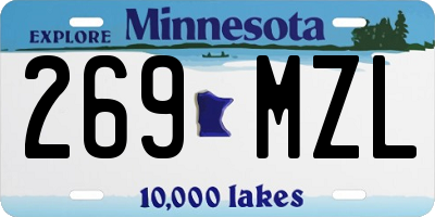MN license plate 269MZL