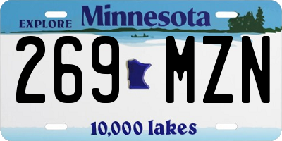 MN license plate 269MZN