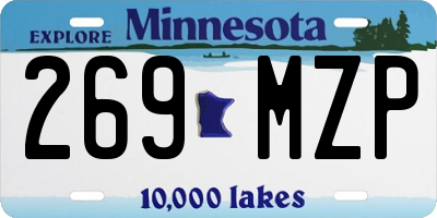 MN license plate 269MZP