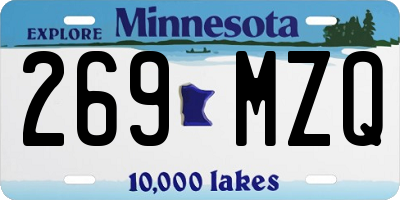 MN license plate 269MZQ