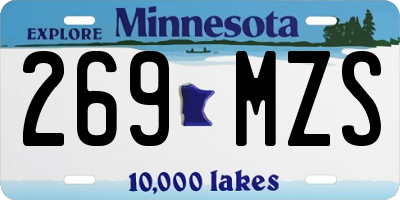 MN license plate 269MZS
