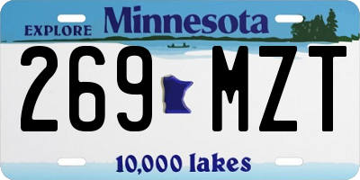 MN license plate 269MZT