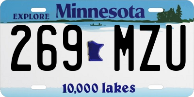 MN license plate 269MZU