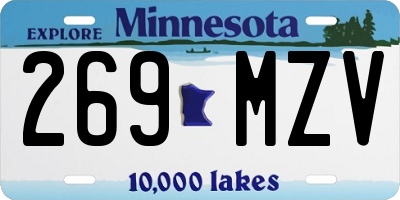 MN license plate 269MZV