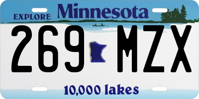 MN license plate 269MZX