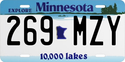 MN license plate 269MZY