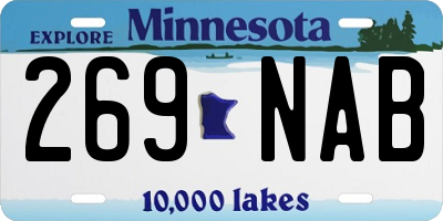 MN license plate 269NAB