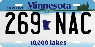 MN license plate 269NAC