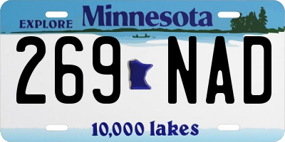 MN license plate 269NAD