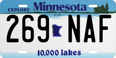 MN license plate 269NAF