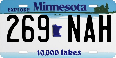 MN license plate 269NAH