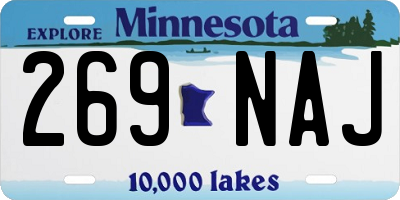 MN license plate 269NAJ