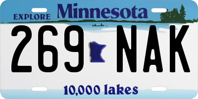 MN license plate 269NAK
