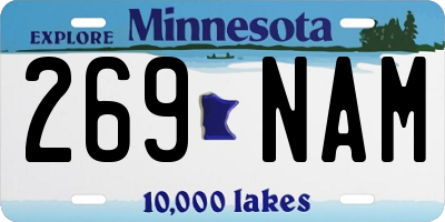 MN license plate 269NAM