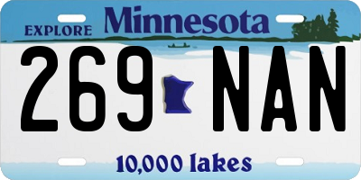 MN license plate 269NAN
