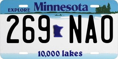 MN license plate 269NAO
