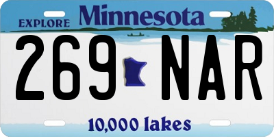 MN license plate 269NAR