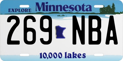 MN license plate 269NBA