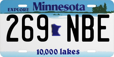 MN license plate 269NBE
